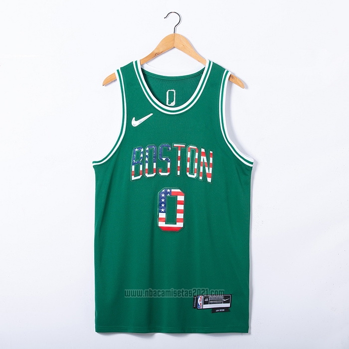 Camiseta Boston Celtics Jayson Tatum #0 75th Bandera Edition Verde